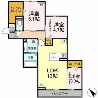 ラティペース【3階】の間取り