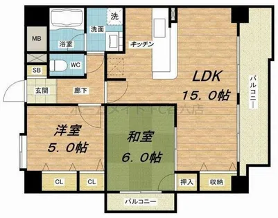 日宝サンフラッツ東平【2階】の間取り