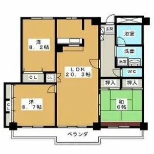 プレディアスタイル旭丘【3階】の間取り