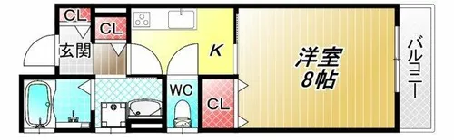 クリエオーレ近江堂【1階】の間取り