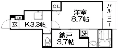 トレ ミ カーサ星の森【1階】の間取り