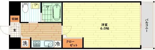 大阪府大阪市中央区東高麗橋【マンション】の間取り