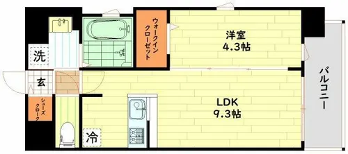 大阪府大阪市中央区日本橋2丁目【マンション】の間取り