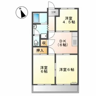 サンハイツ大山【2階】の間取り