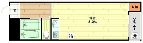 大阪府大阪市中央区船越町2丁目【マンション】の間取り