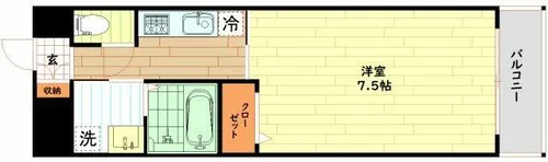 大阪府大阪市中央区内淡路町1丁目【マンション】の間取り