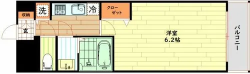 大阪府大阪市中央区南船場1丁目【マンション】の間取り