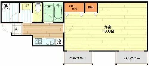 大阪府大阪市中央区和泉町2丁目【マンション】の間取り