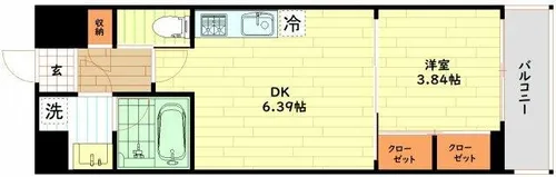 大阪府大阪市中央区松屋町住吉【マンション】の間取り