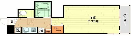 大阪府大阪市中央区和泉町1丁目【マンション】の間取り