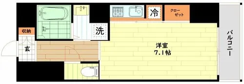 大阪府大阪市中央区東平1丁目【マンション】の間取り