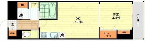 大阪府大阪市中央区常盤町2丁目【マンション】の間取り