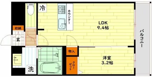 大阪府大阪市東成区東今里2丁目【マンション】の間取り