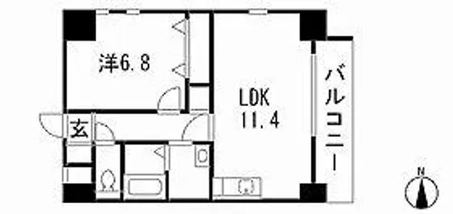 アクシス【6階】の間取り