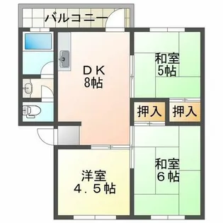 上高丸厚生年金住宅【5階】の間取り