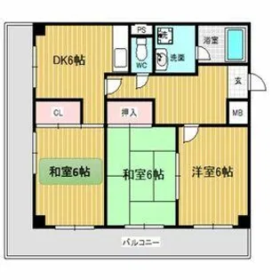 コーポ青山Ⅰ【4階】の間取り