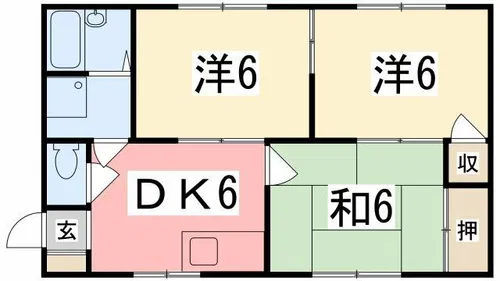 サンライズ大塩【102号室】の間取り