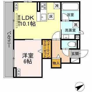 エスポワール呉竹【1階】の間取り