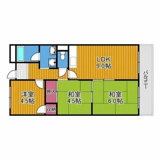 エステート松葉春日【3階】の間取り