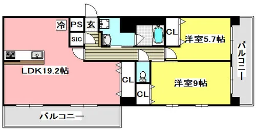 スプランディッド茨木天王【4階】の間取り
