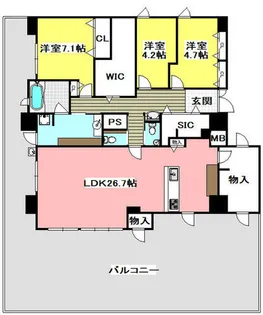 プレミアムコート千里丘【1001号室】の間取り