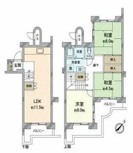 大阪府河内長野市木戸2丁目【マンション】の間取り