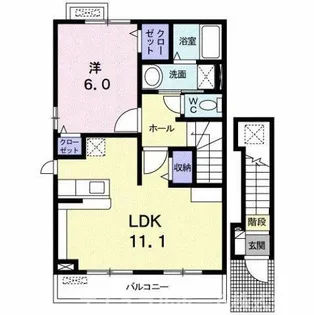 カサ・デル・ソルC【2階】の間取り