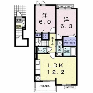 ホワイト テールⅠ【2階】の間取り