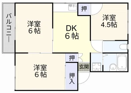 コーポカシワダA棟【202号室】の間取り