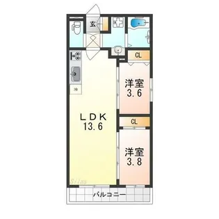 Tio住吉大社【2階】の間取り