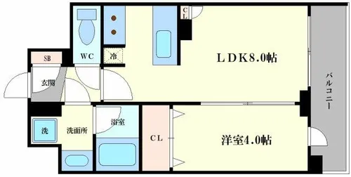 クリスタルエグゼ南堀江【10階】の間取り