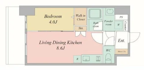 エスリードレジデンス大阪谷町ザ・マークス【8階】の間取り
