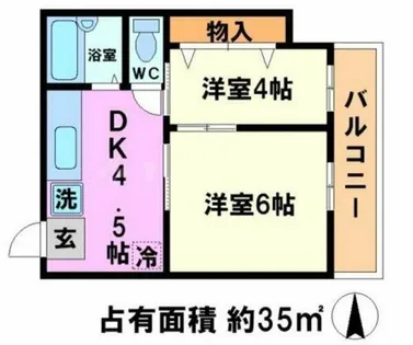 コーポ大鷺【209号室】の間取り