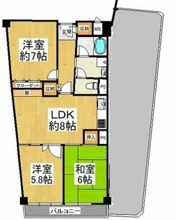 白鷺ビューハイツ【5階】の間取り