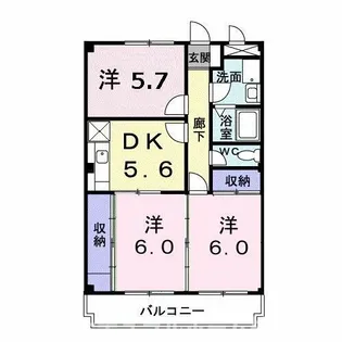 牛川ヒルズ【302号室】の間取り