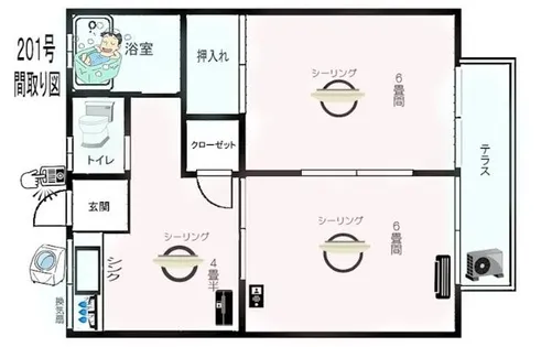 カーサ湯川【2階】の間取り
