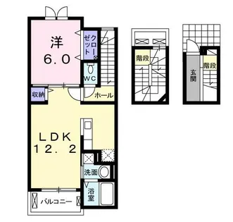 エスカーザ【3階】の間取り
