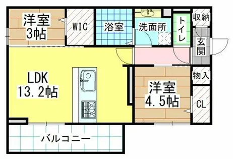 福岡県北九州市八幡西区陣原4丁目【アパート】の間取り