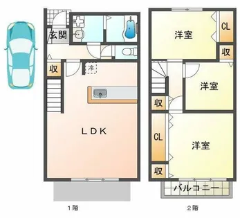兵庫県明石市和坂2丁目【タウンハウス】の間取り