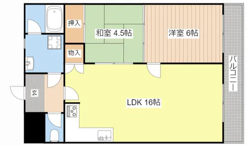サニーヒル三越【410号室】の間取り