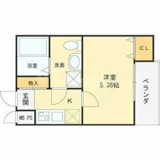 1Kの間取り画像