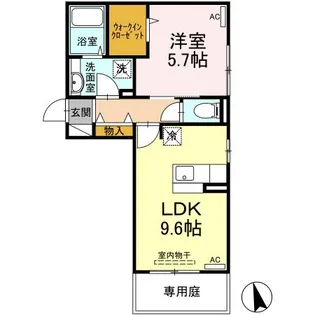 セジュール熊本【1階】の間取り