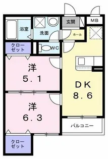 ヴェルナール赤羽【2階】の間取り