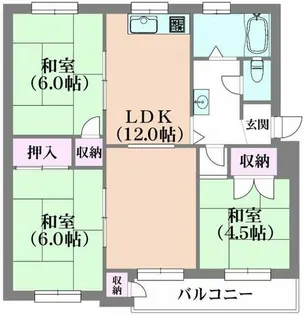 神陵台北住宅69号棟【3階】の間取り