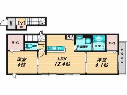 ウエスタンハイツ17【2階】の間取り