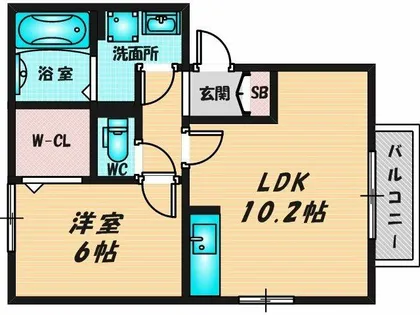 第6ウエスタンハイツ【1階】の間取り