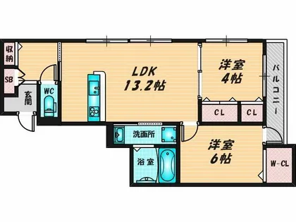 アベニール末広【1階】の間取り