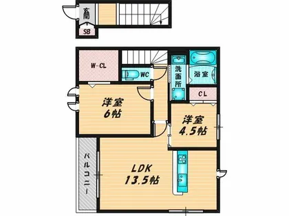 ウエスタンハイツ17【2階】の間取り