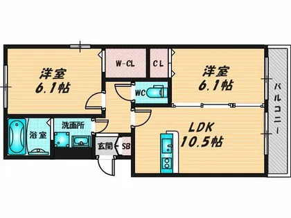グレース中谷 B棟【2階】の間取り