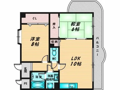 フローリッシュ北田【4階】の間取り